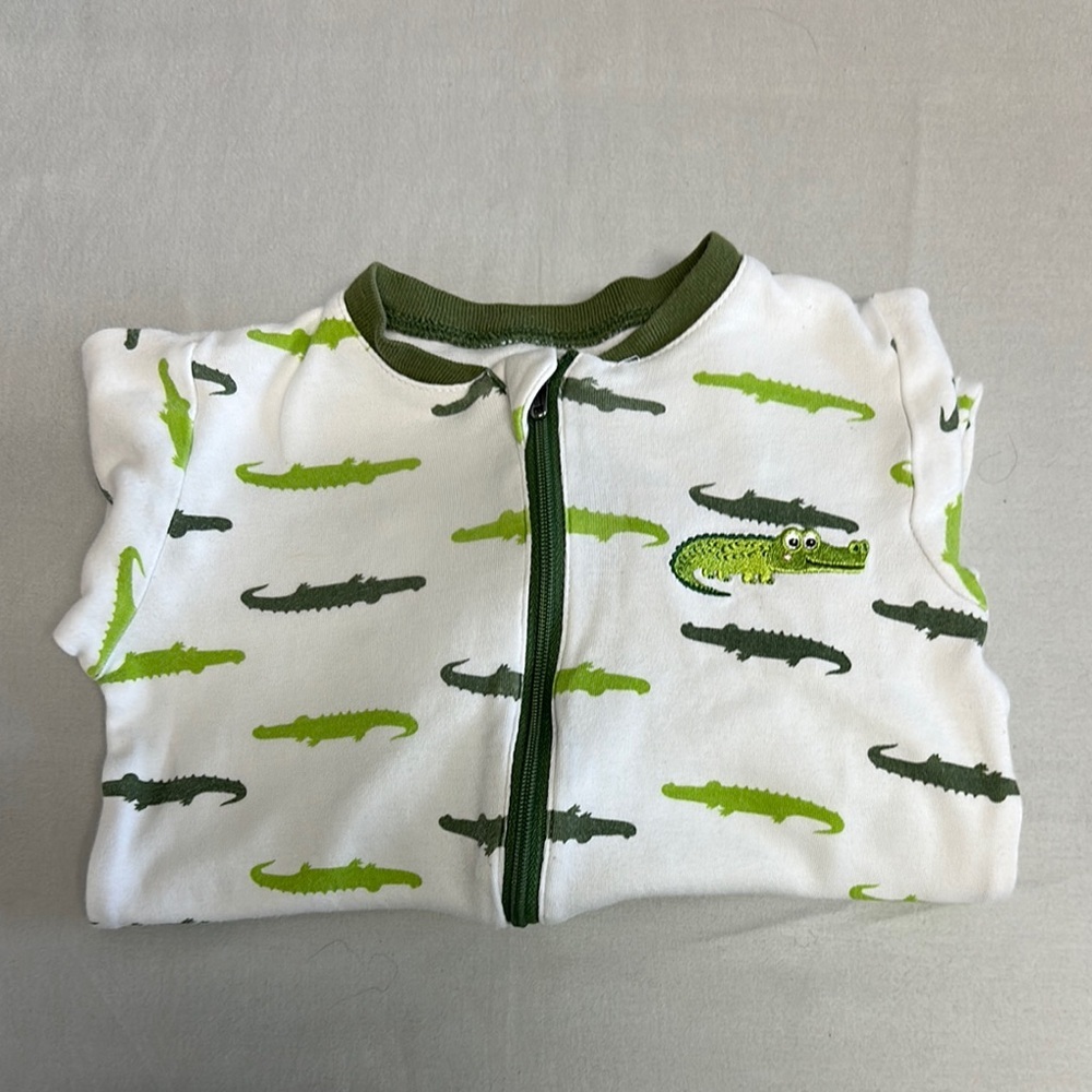Tuffy Alligator Print Baby Onesie with Zipper